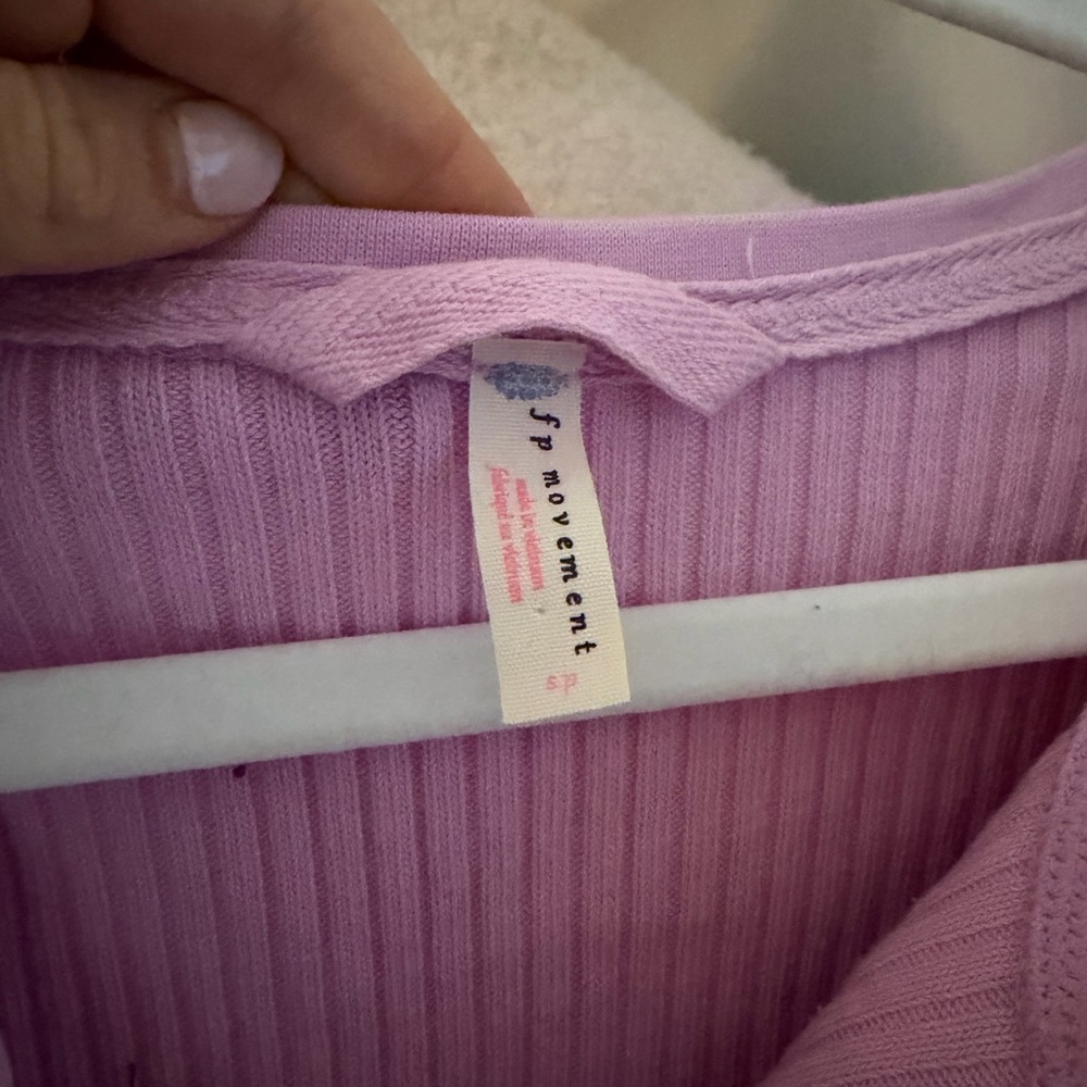 FP Movement by Free People Lavender Ribbed Long Sleeve Top - Picture 3 of 4